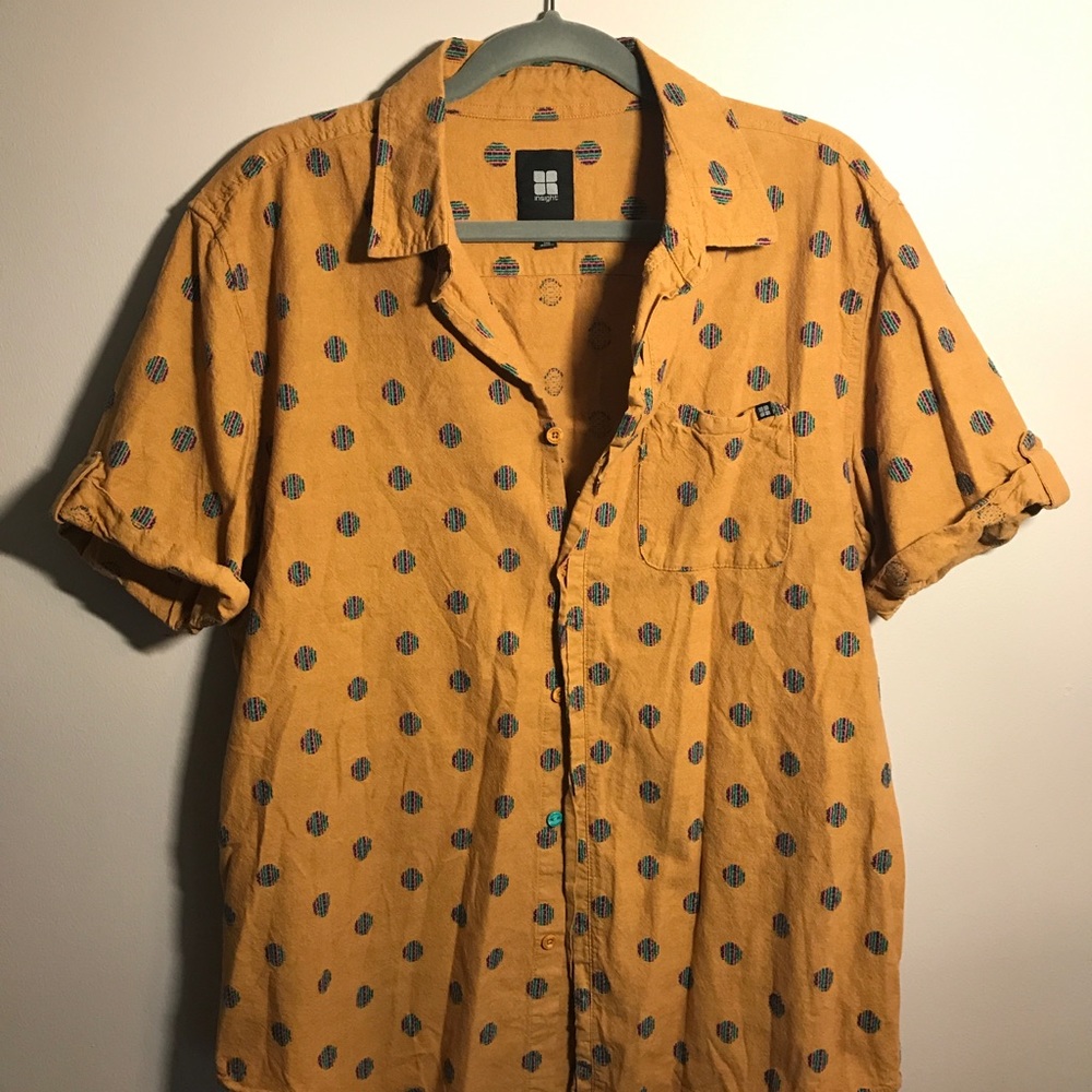 Embroidered Polka Dot Button Down